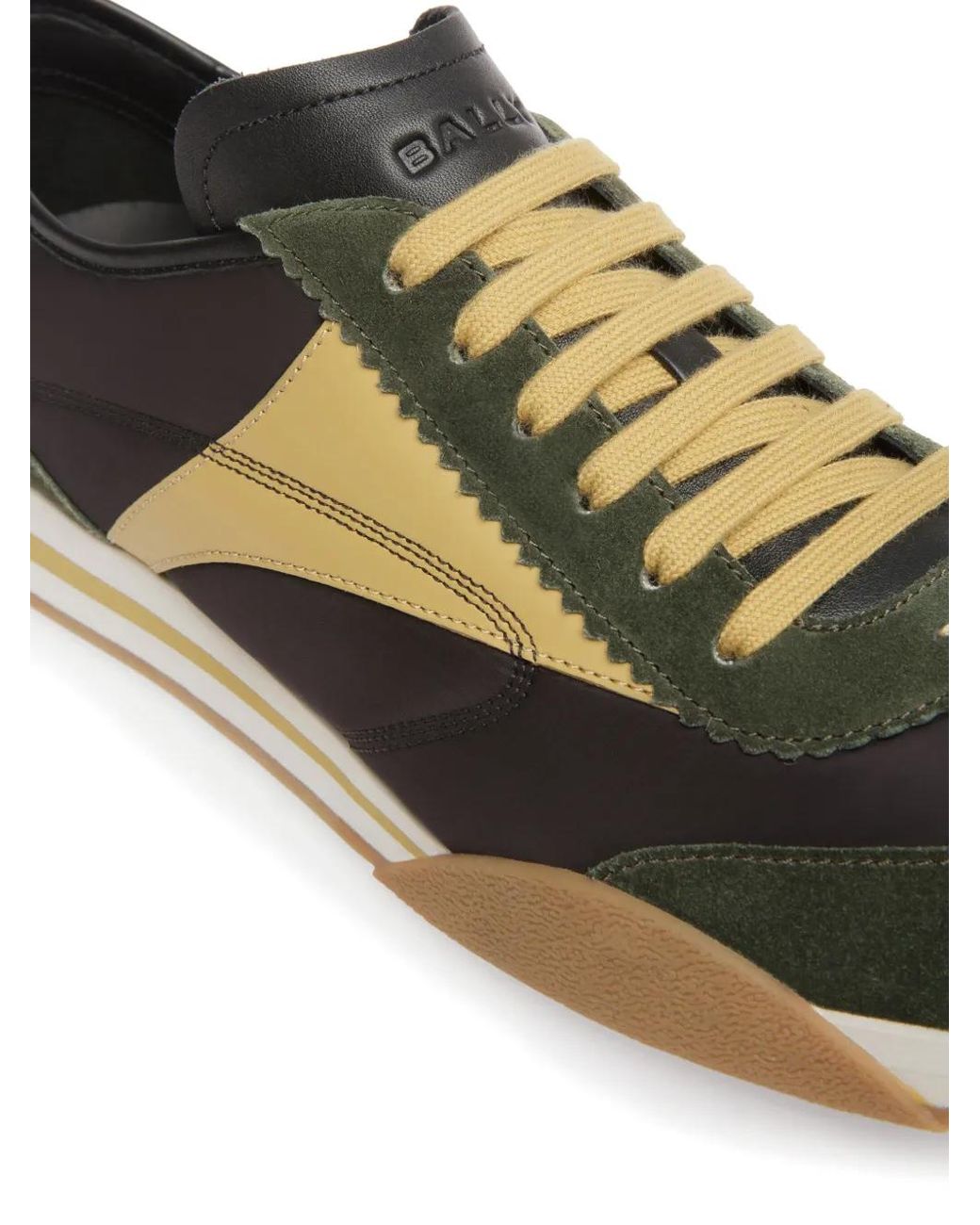 Bally Green Sonney Panelled Suede Sneakers for men
