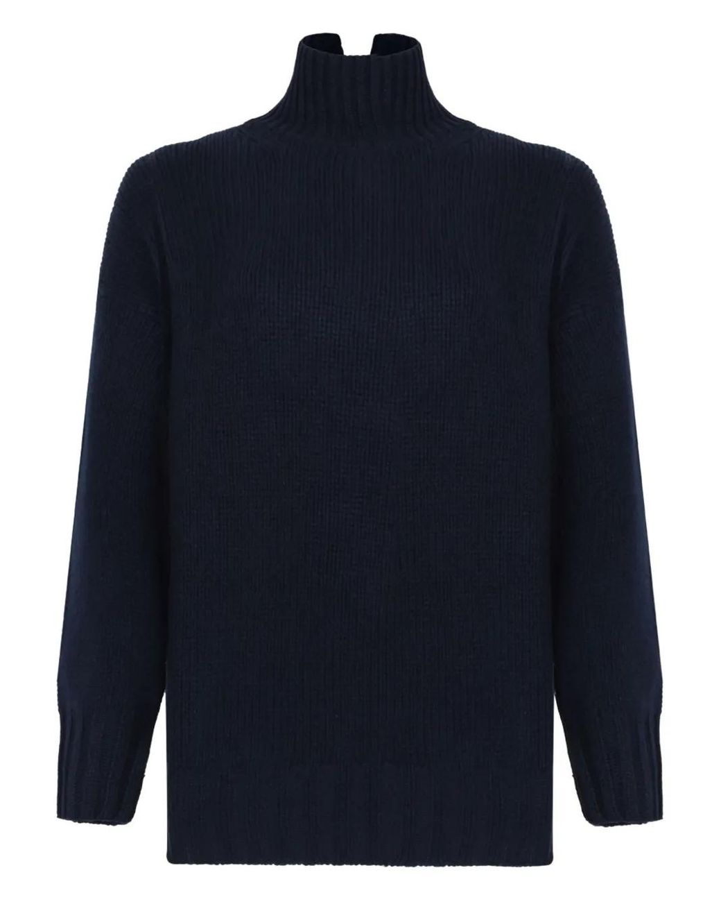 Douuod Blue High-Neck Sweater