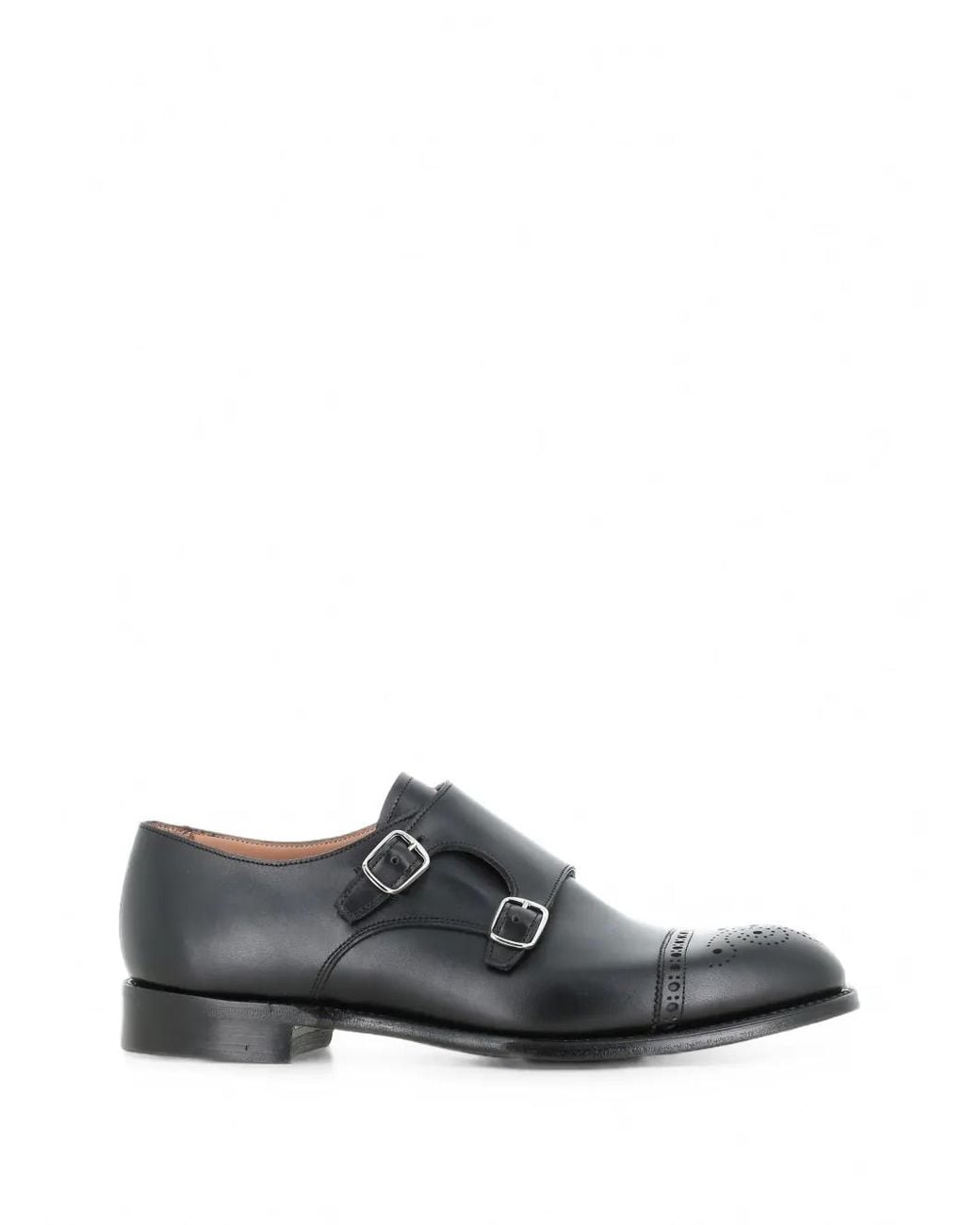 Cheaney Gray Brogue Double-Strap Monk Shoes for men
