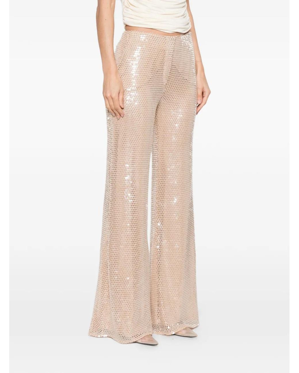 Elie Saab White Sequin Trousers