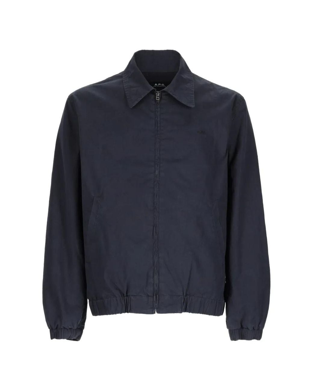 A.P.C. Blue Logo-Embroidered Zip-Up Jacket for men