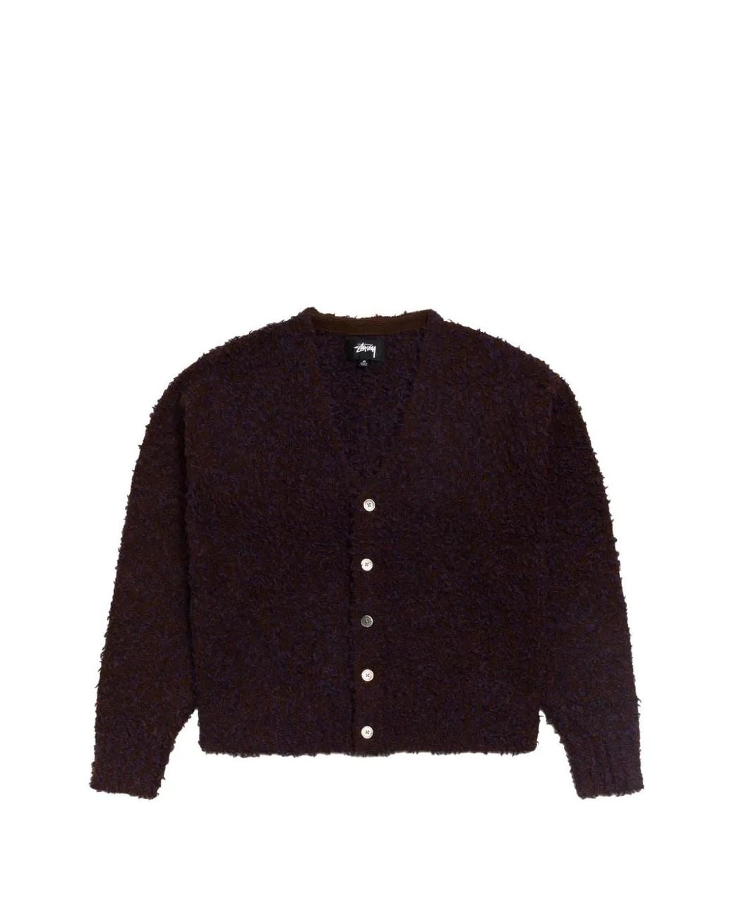 Stussy Purple Bouclé-Knit Cardigan