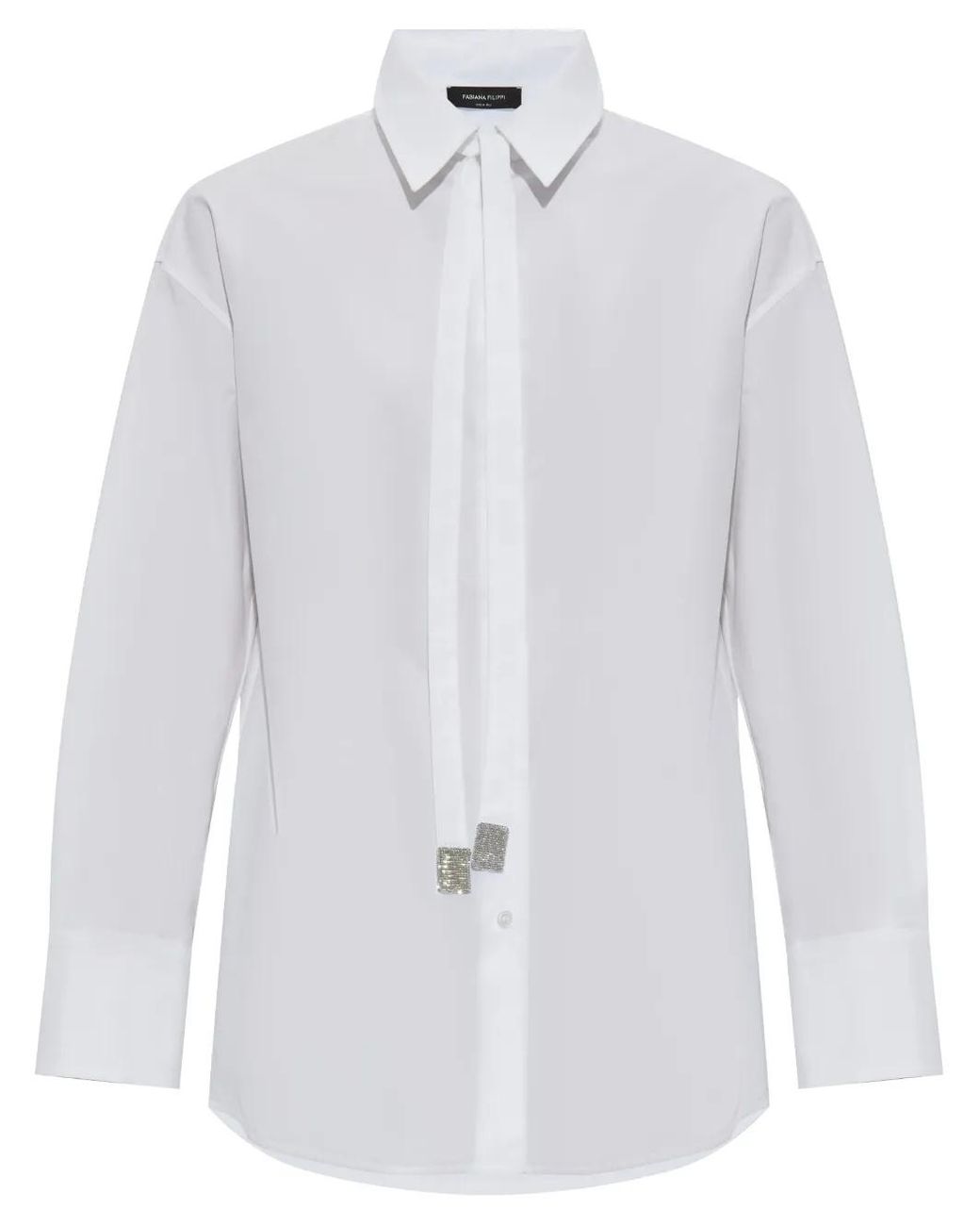 Fabiana Filippi White Tie-Embellished Shirt