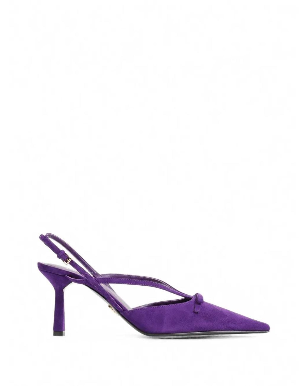Prada Purple Suede Slingback Pumps