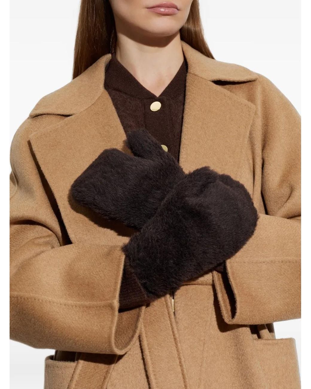 Max Mara Black Ombrato3 Mittens
