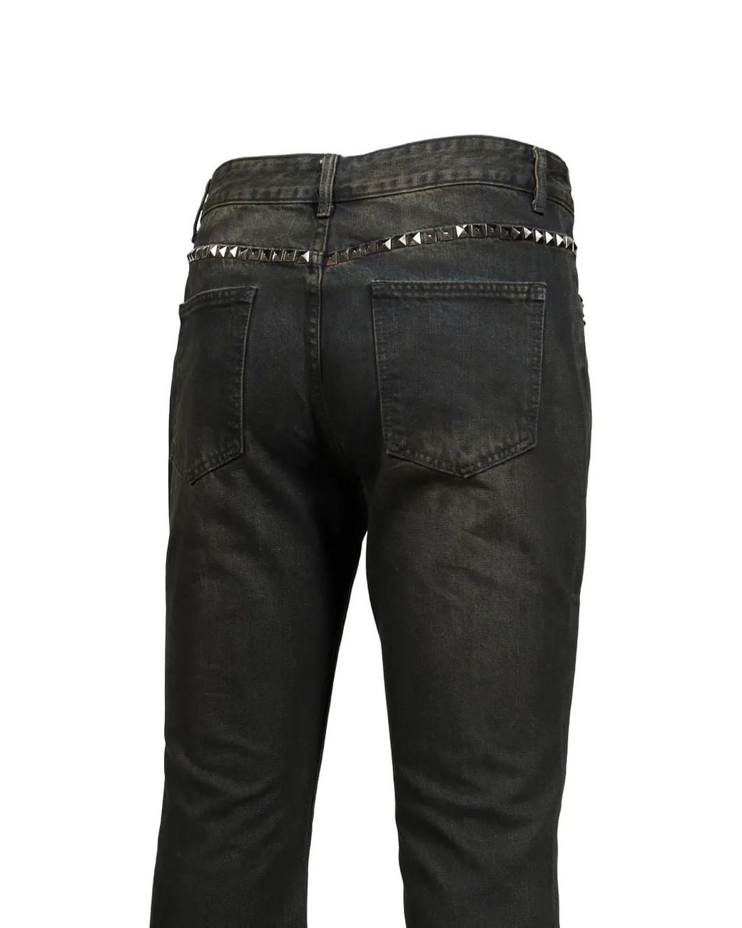 Troubled Waters Black Jean Lacé À Détails De Clous for men