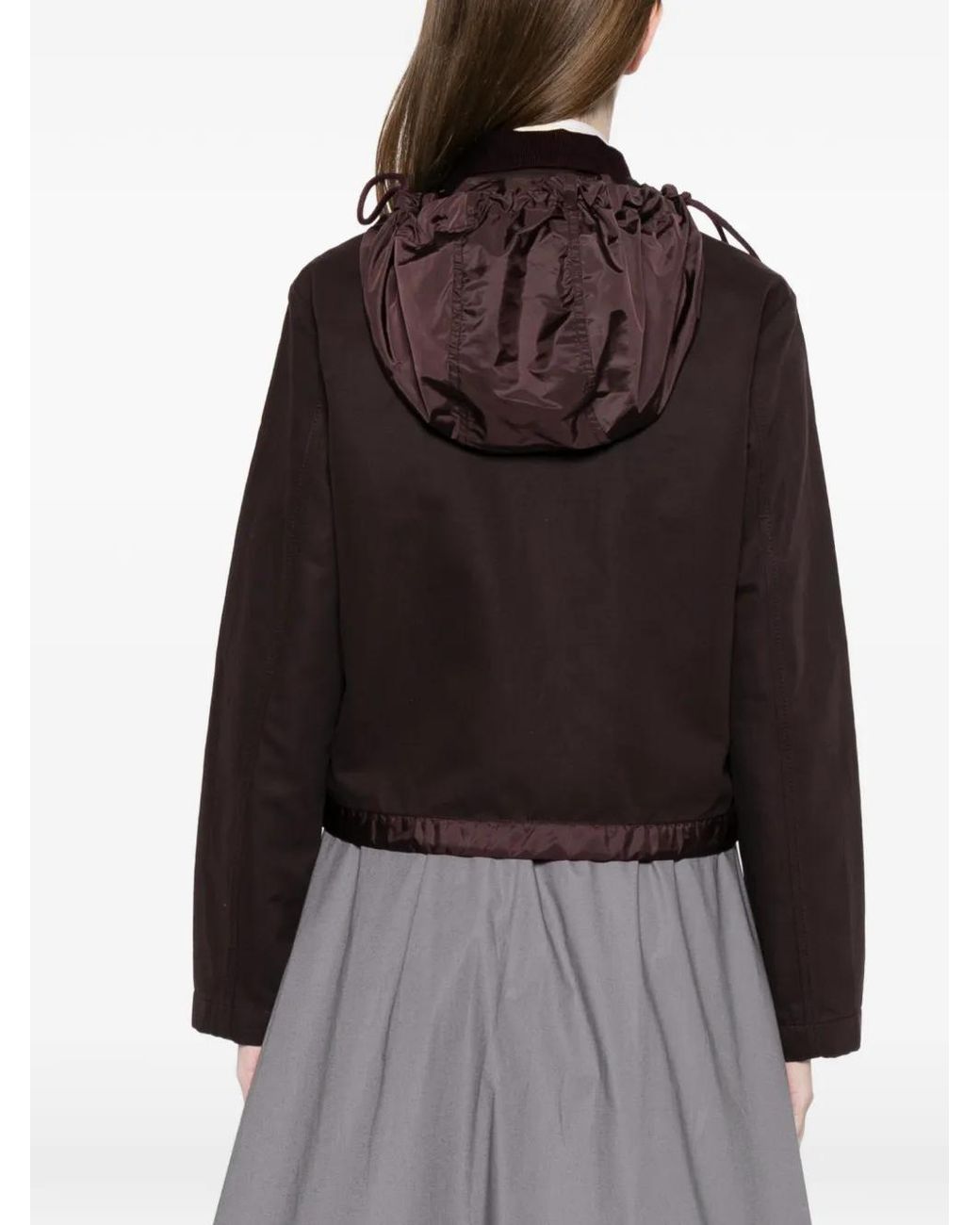 Giacca Con Cappuccio E Bottoni di Moncler in Brown