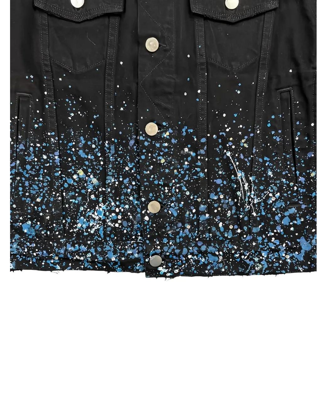 Amiri Black Crystal Painter Trucker Jacket for men