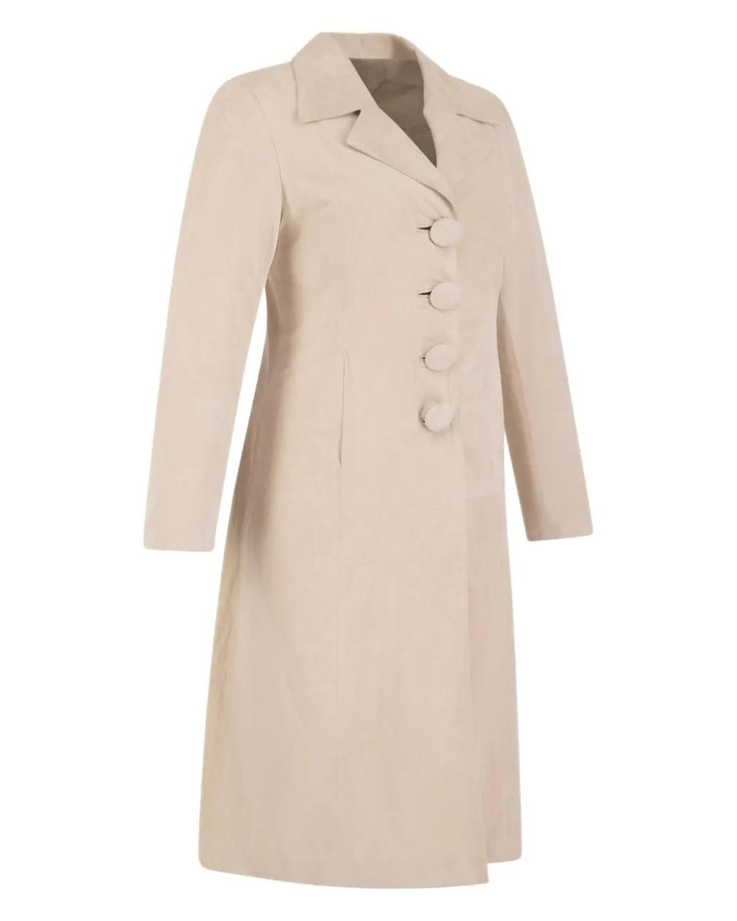 Dan Cassab Natural Grisi Single-Breasted Coat