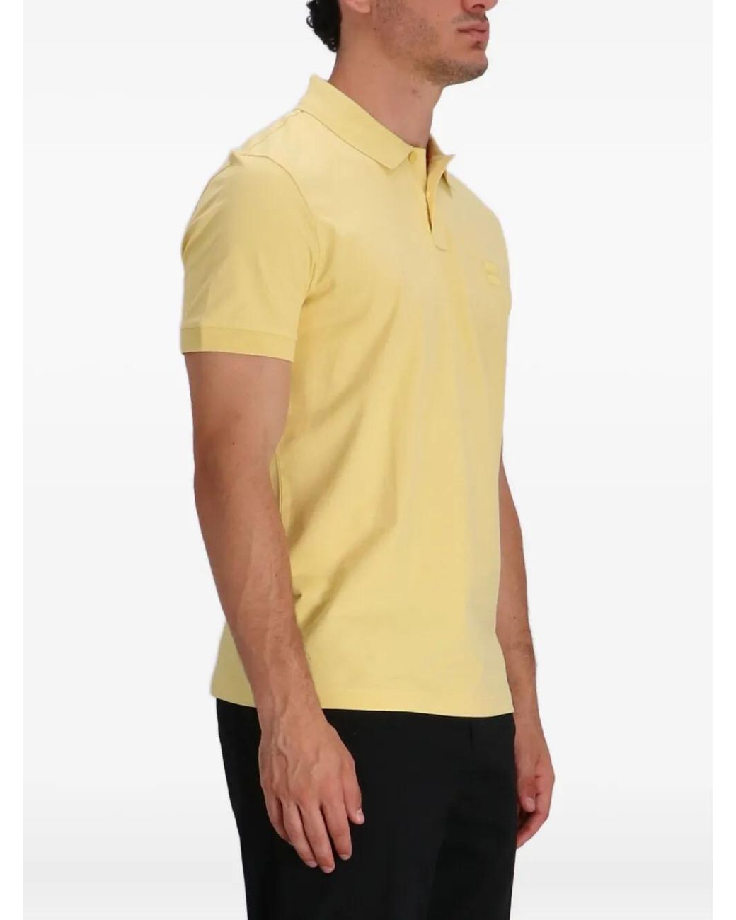 Boss Yellow Logo-Patch Polo Shirt for men