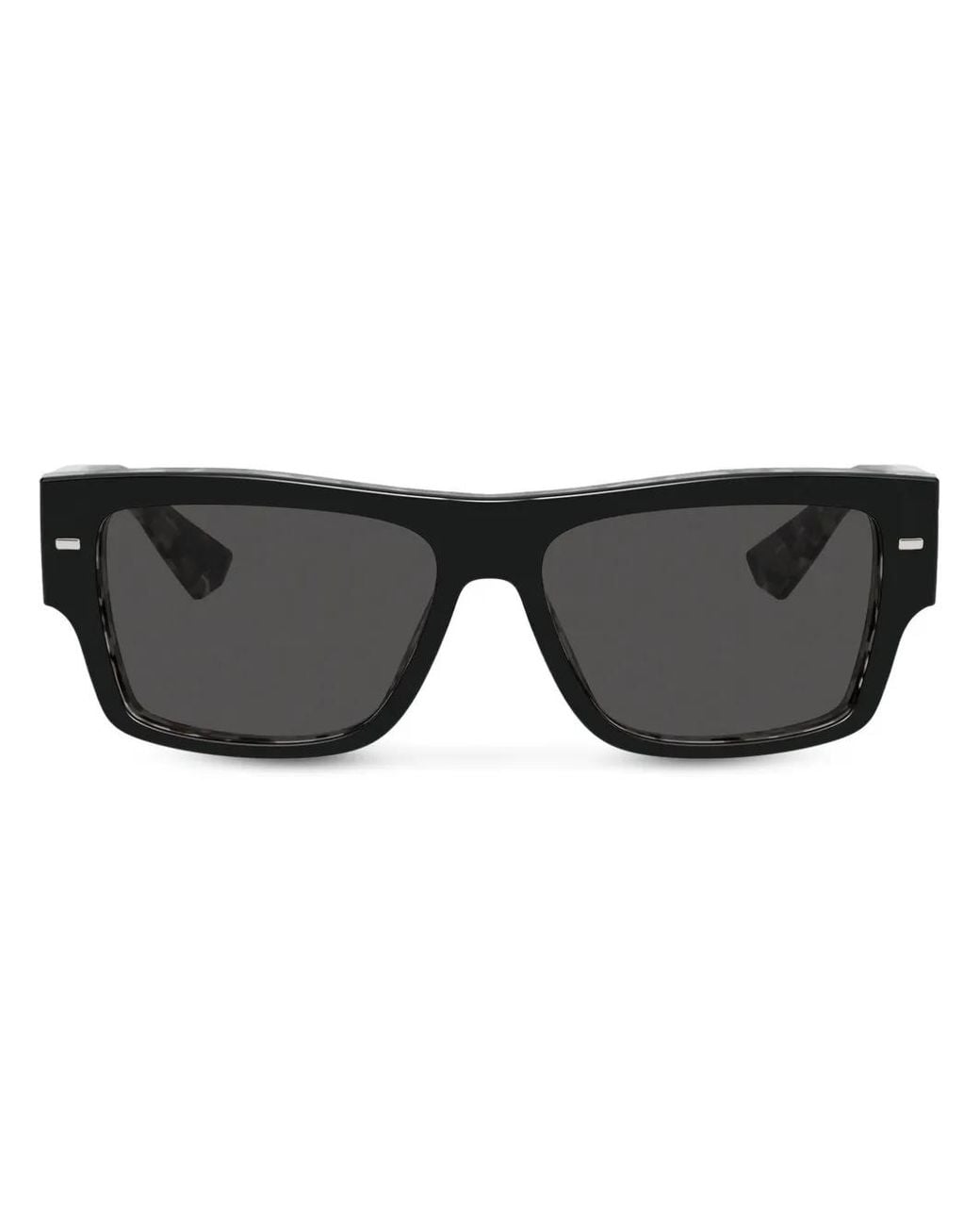 Dolce & Gabbana Black Lusso Sartoriale Rectangle-Frame Sunglasses for men