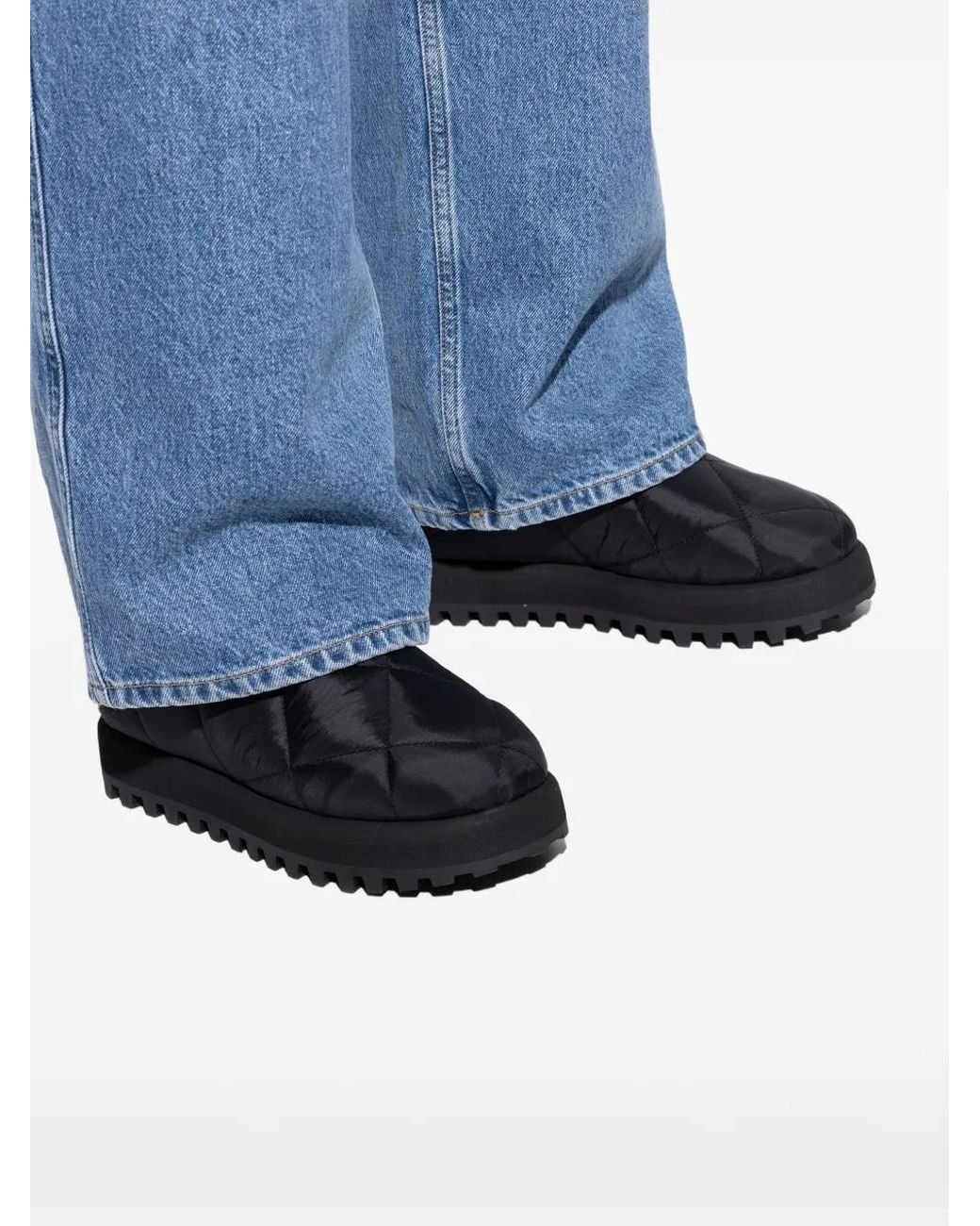 Dolce & Gabbana Black Quilted-Effect Logo-Detail Boots