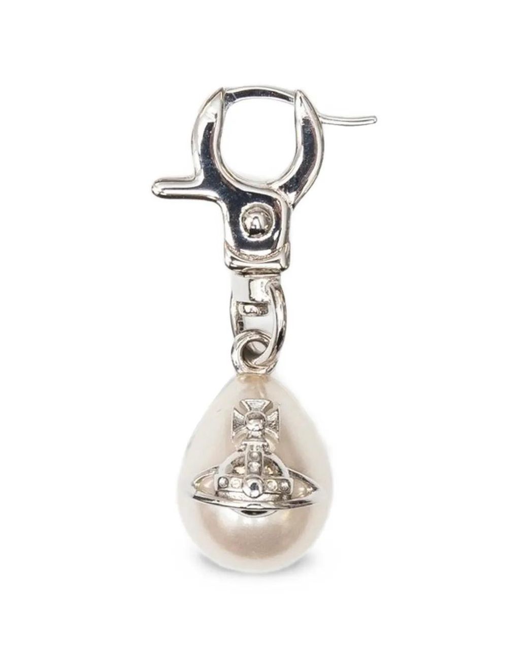 Vivienne Westwood White Claude Orb-Drop Earring