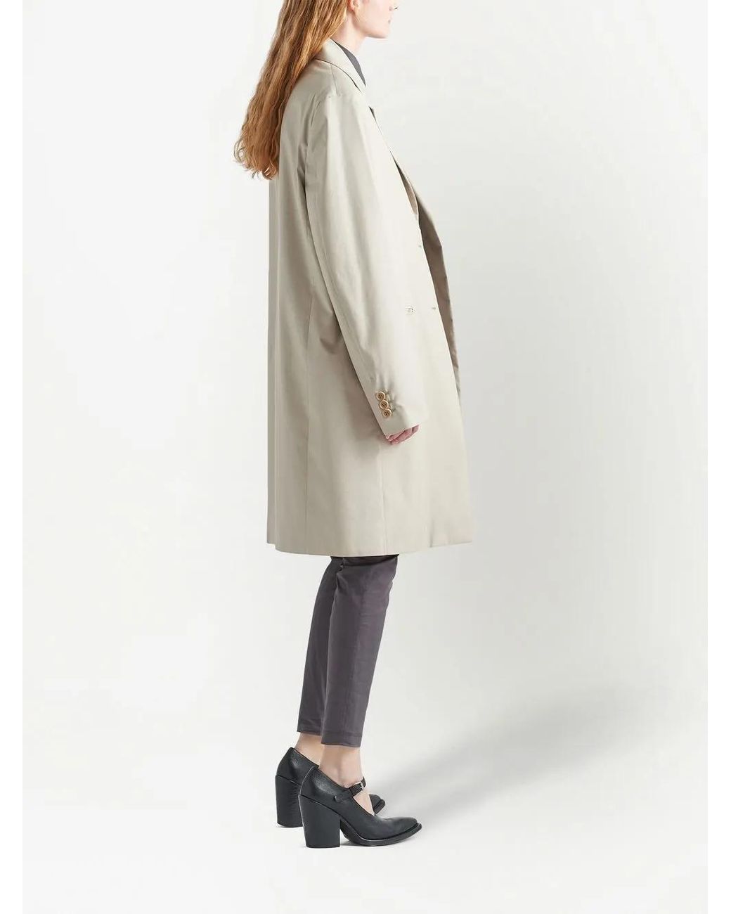 Prada Natural Single-Breasted Cotton Coat