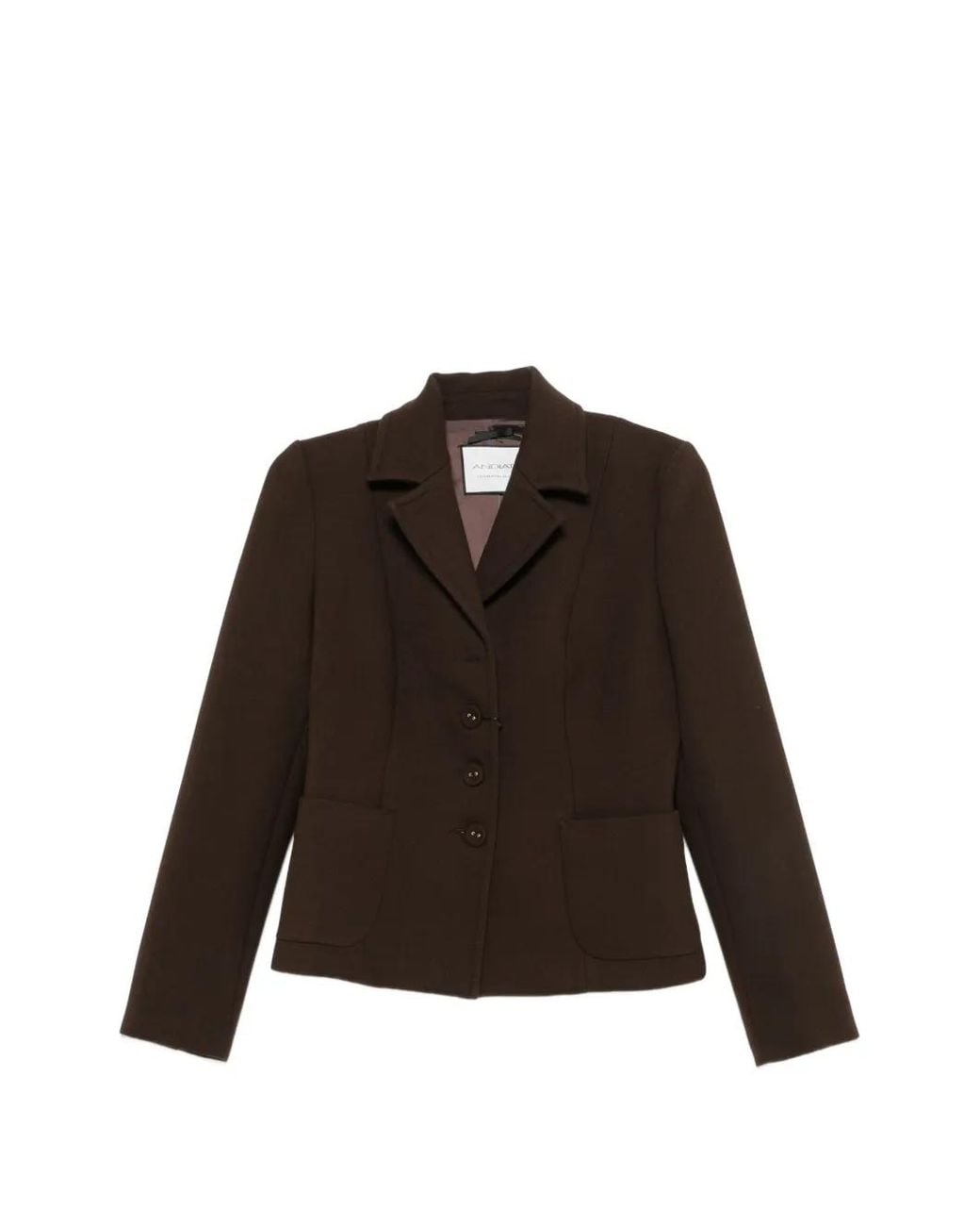 Andiata Brown Notched-Lapels Blazer