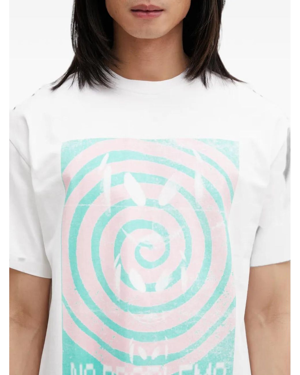 No Problemo White Graphic-Print Round Neck T-Shirt for men