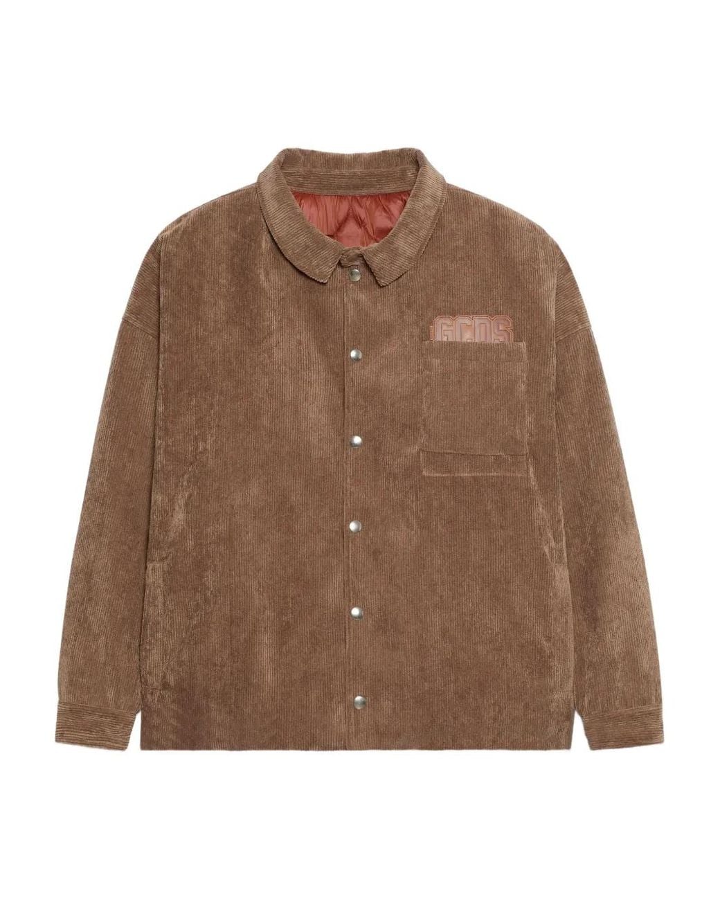 Gcds Brown Corduroy Shirt Jacket for men