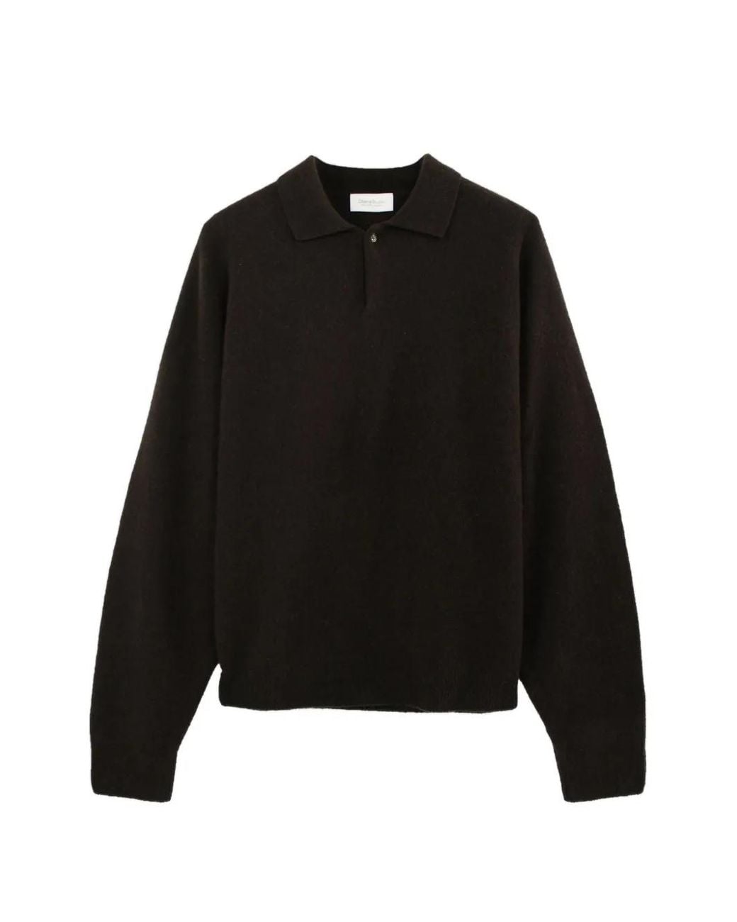 Diana Studio Black Polo-Collar Knitted Sweater for men