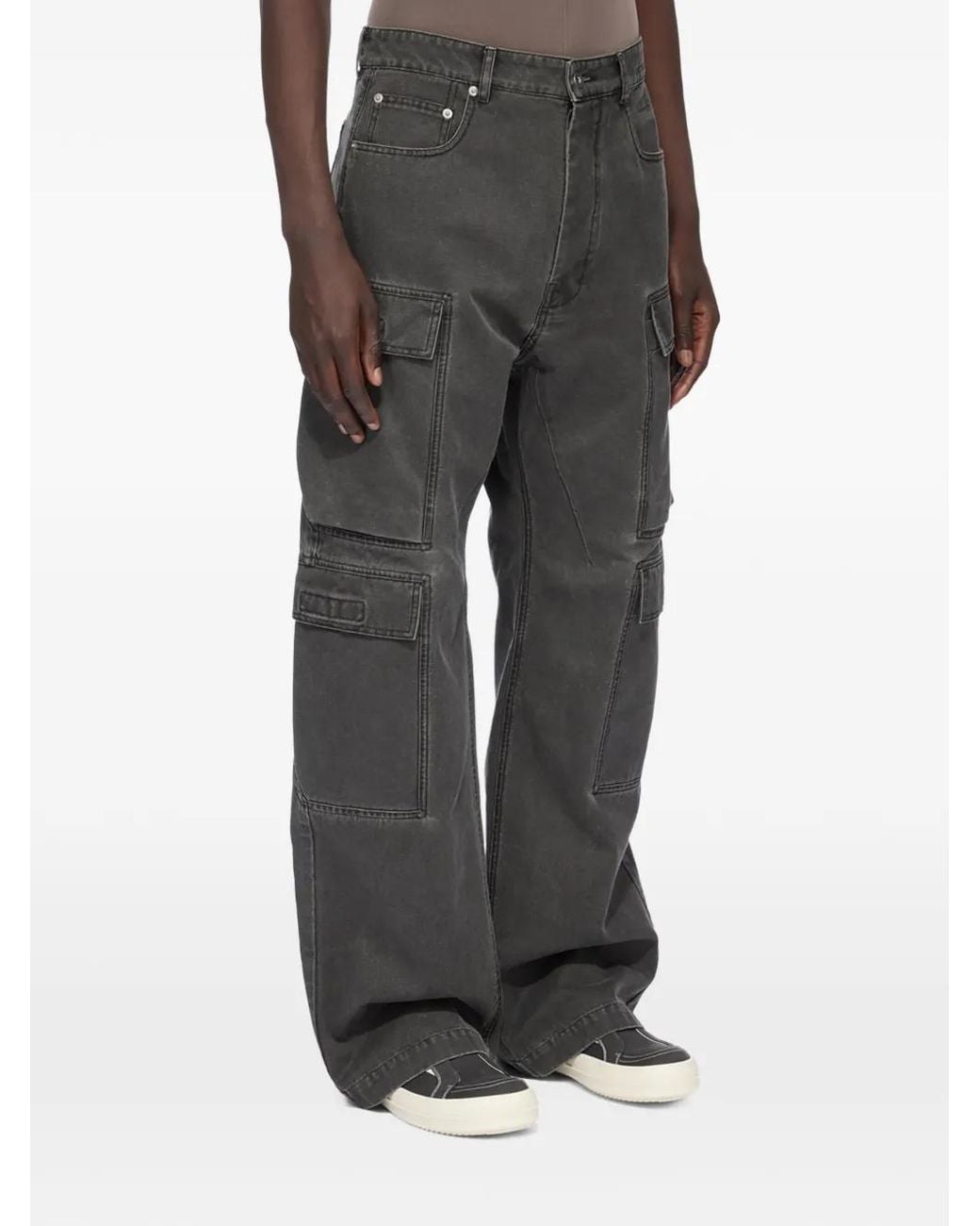 Rick Owens Black Multi-Pocket Cargo Pants for men
