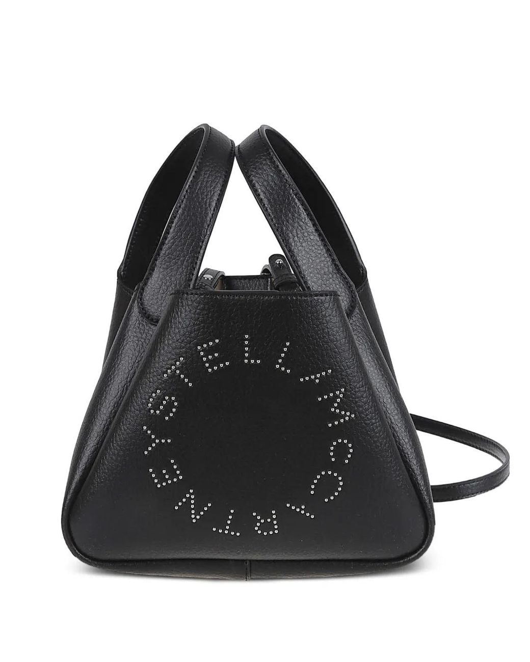 Stella McCartney Black Logo Double Top Handle Crossbody Bag