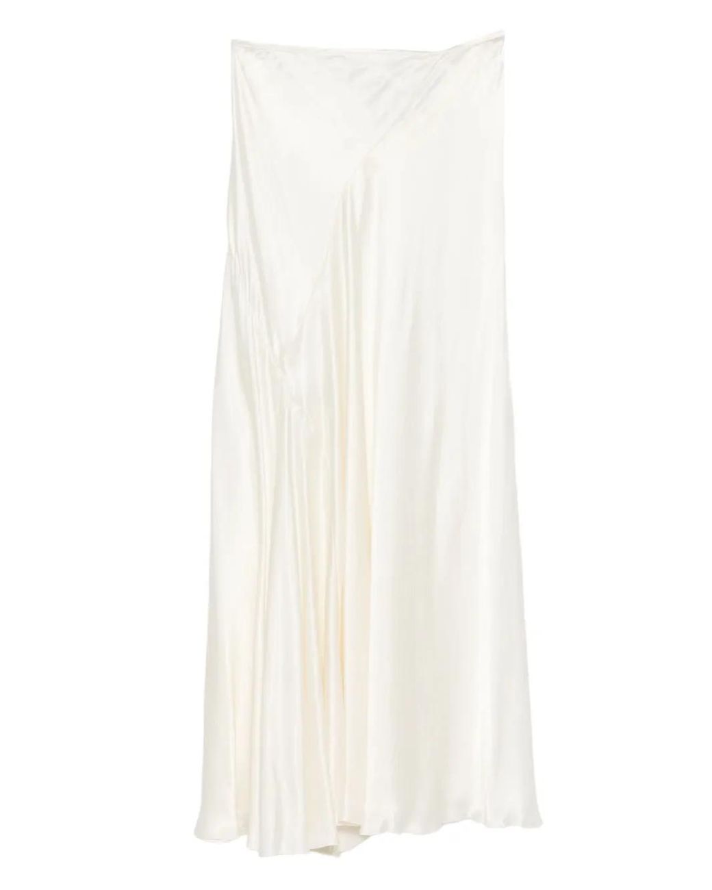 The Row White Asymmetrical Silk Skirt