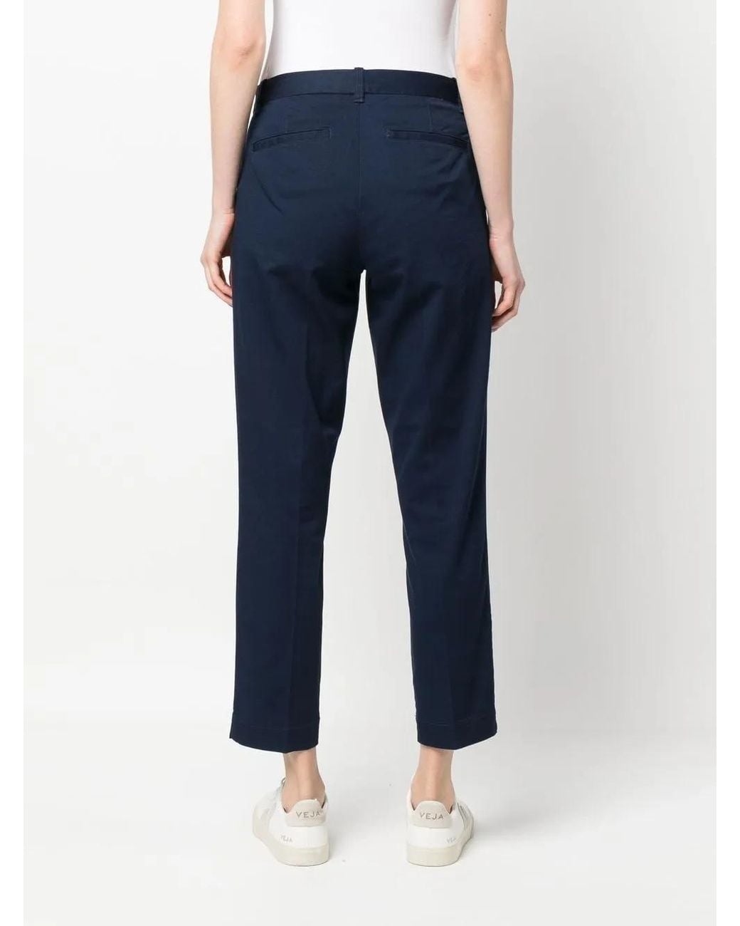 Polo Ralph Lauren Blue High-Waisted Stretch Twill Trousers
