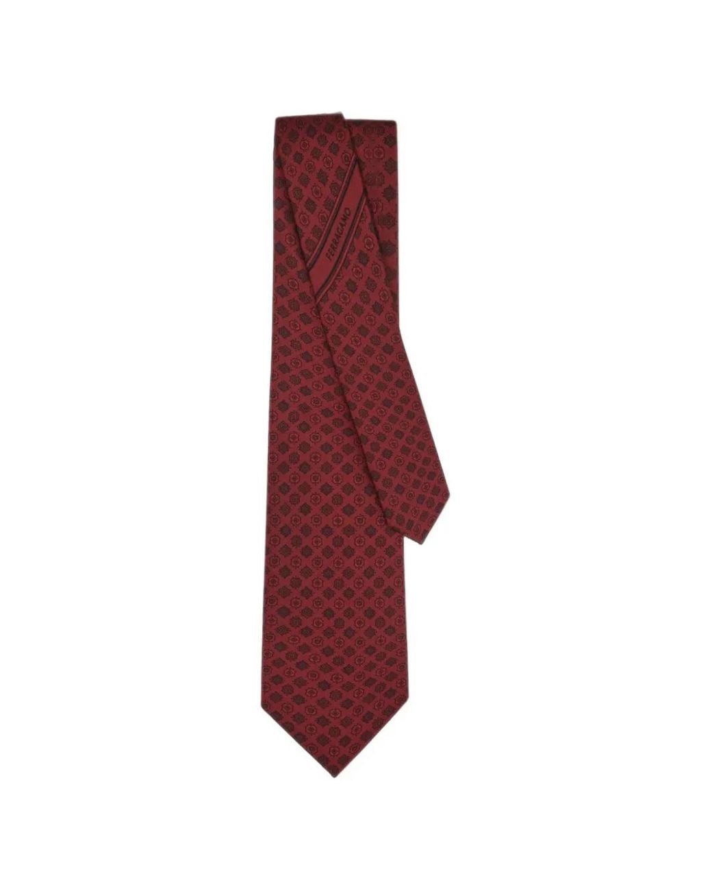 Ferragamo Purple Micro Pattern Silk Tie for men
