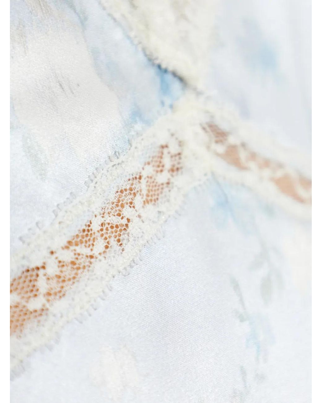 LoveShackFancy Blue Eline Lace Floral-Print Maxi Dress