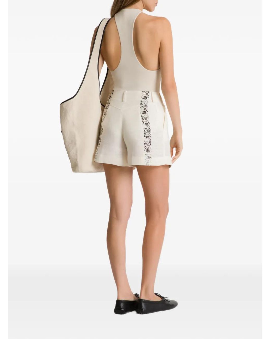 Alberta Ferretti White Minima Racer-Back Bodysuit
