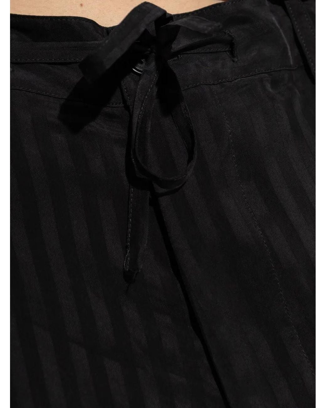 Balenciaga Black Striped Drawstring Trousers