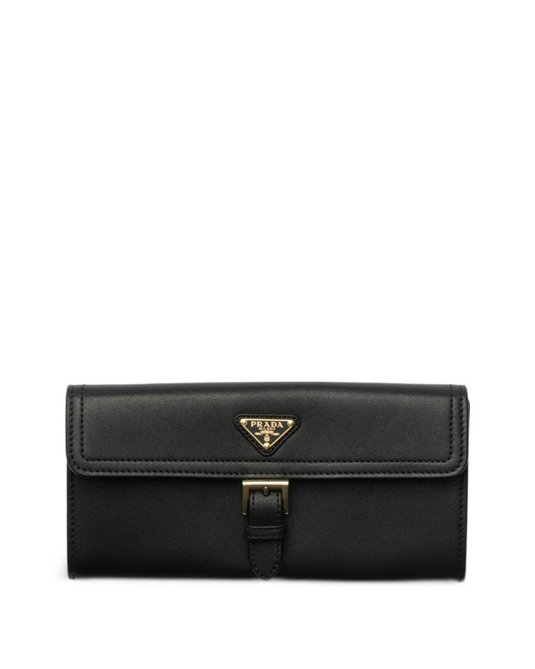 Prada Black Grand Portefeuille En Cuir Nappa