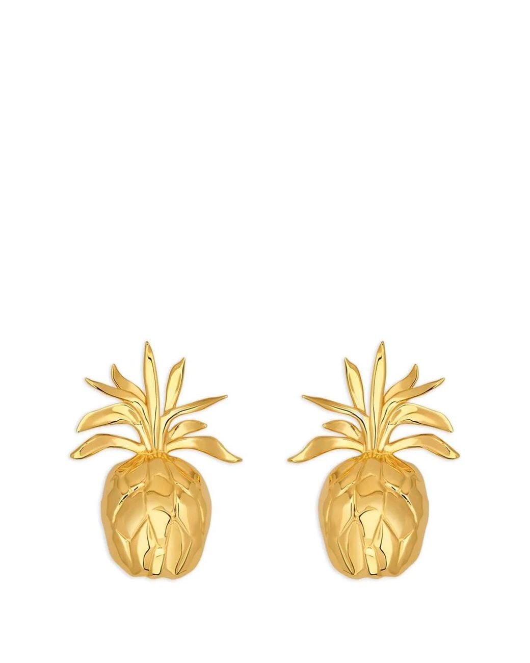 Oscar de la Renta Metallic Pineapple Clip-On Earrings