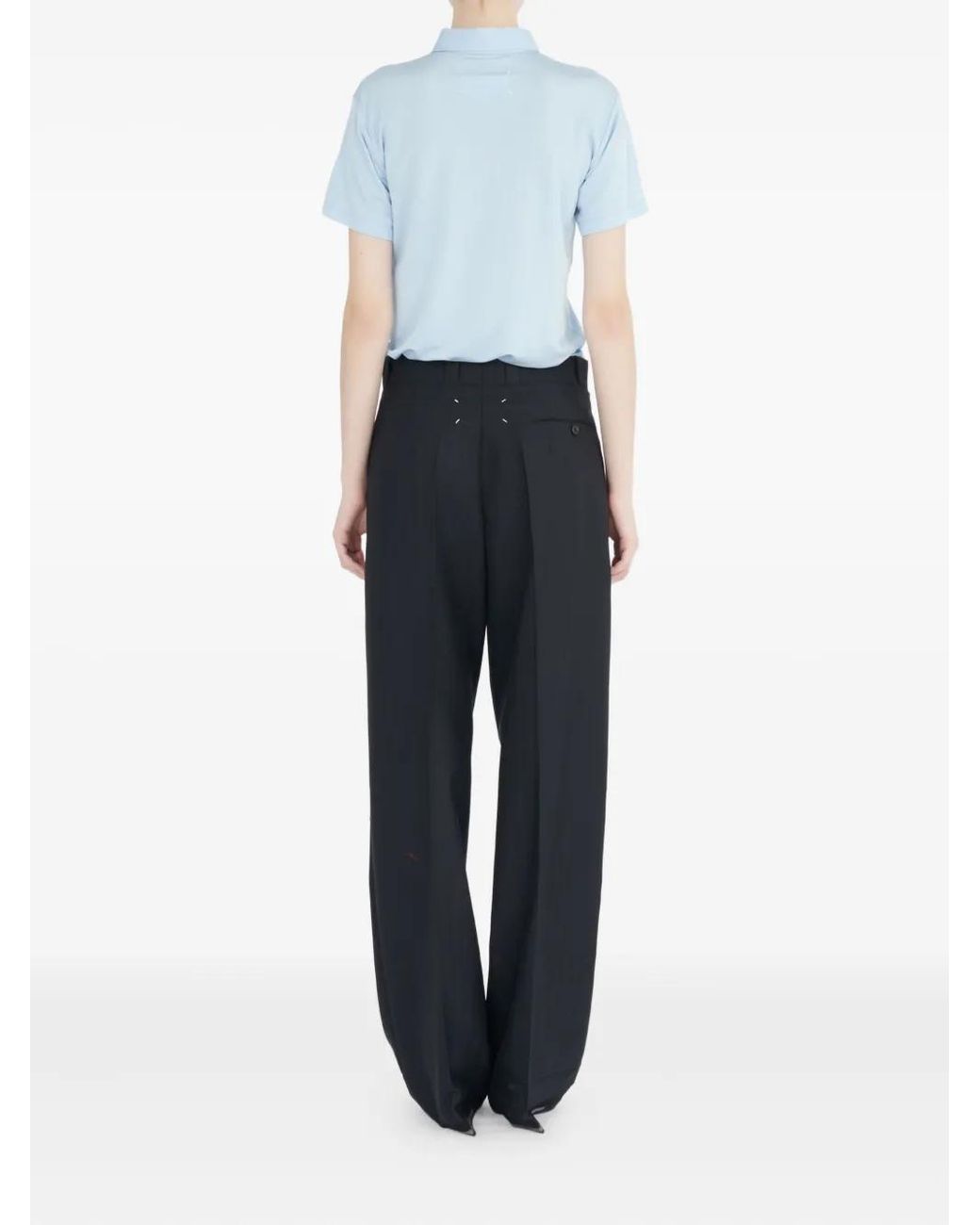 Maison Margiela Blue High-Waisted Trousers