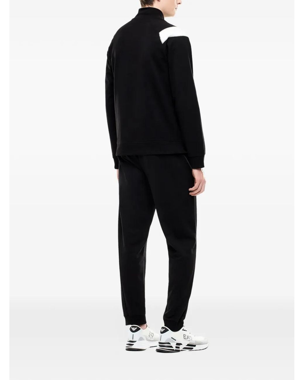 EA7 Black Survêtement Zippé À Empiècements Contrastants for men