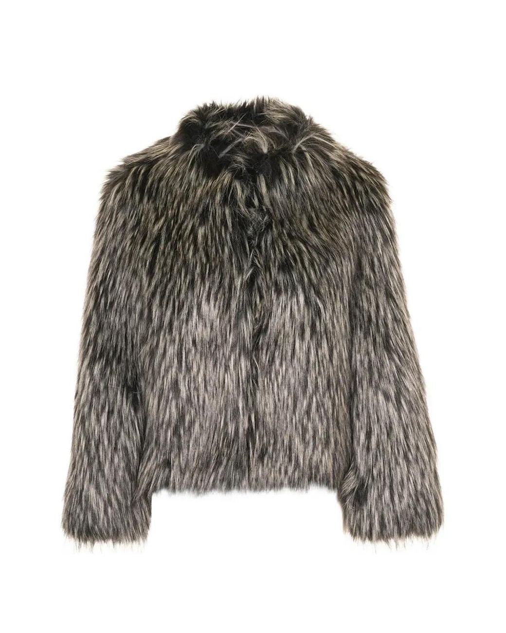 Mc2 Saint Barth Gray Faux-Fur Coat