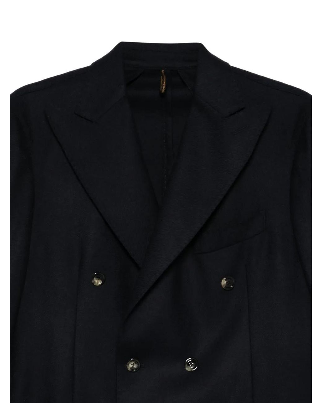 Dell'Oglio Black Double-Breasted Blazer for men