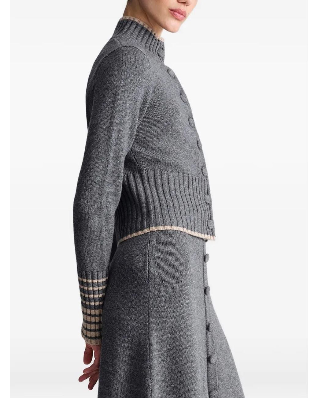 Cara Cara Blue Bowery Ribbed-Knit Cardigan
