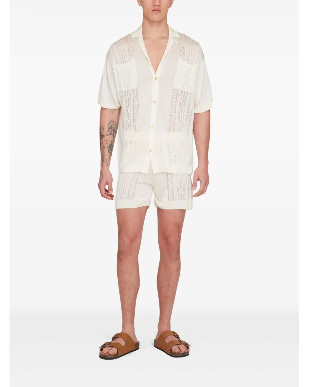 Donde Esteban White Guayabera Shorts