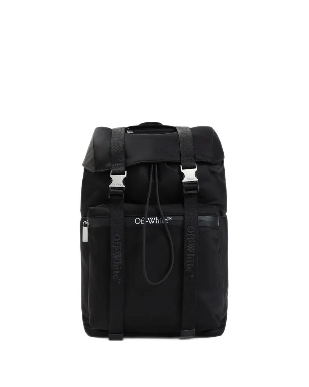 Off-White c/o Virgil Abloh Black Logo-Print Buckle-Fastening Backpack for men