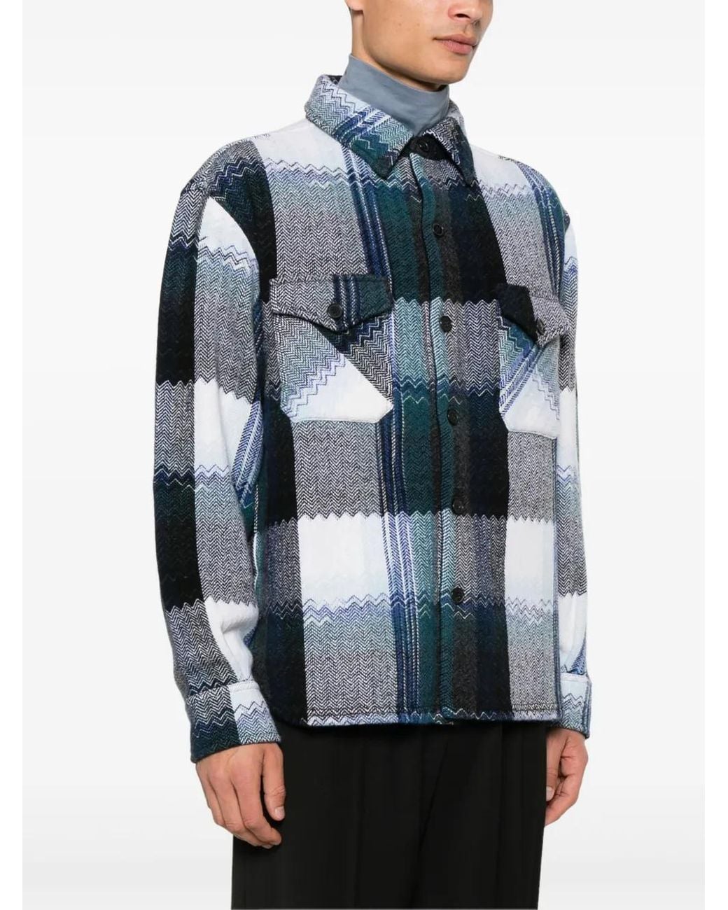 Missoni Blue Checked Shirt for men