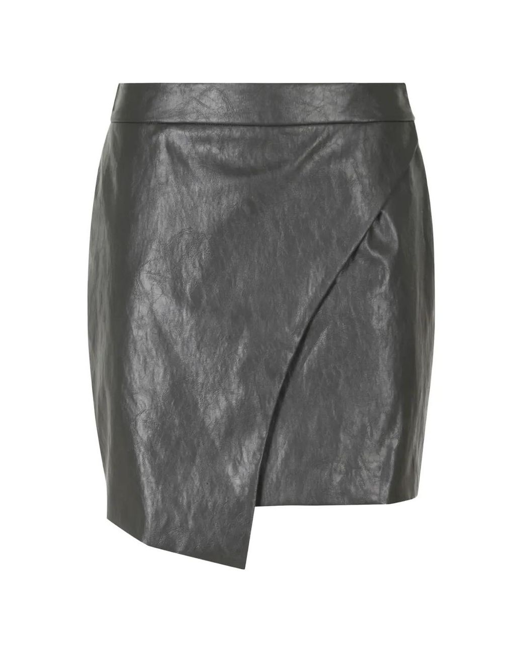 FEDERICA TOSI Gray Wrap-Design Asymmetric Mini Skirt