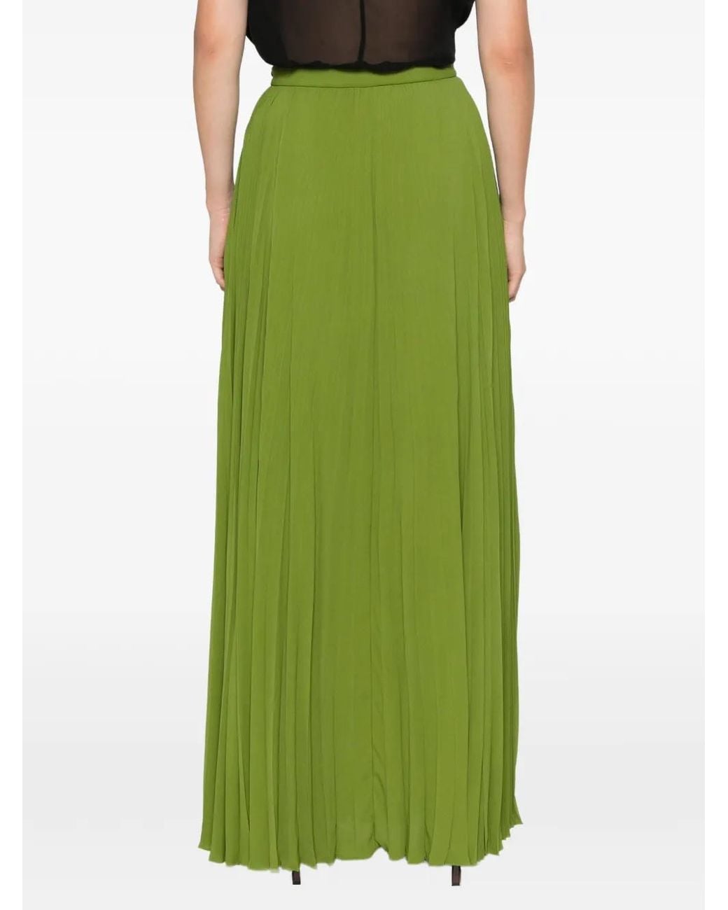 Tom Ford Green Pleated Maxi Skirt