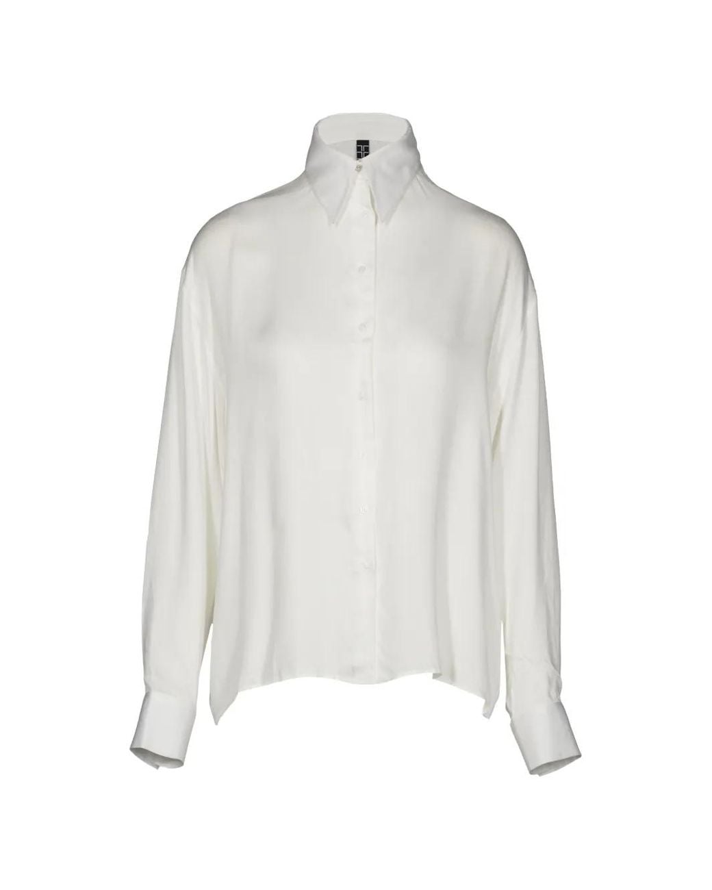 Tessitura Body Couture White Swarovski Crystal-Embellished Oversized Shirt