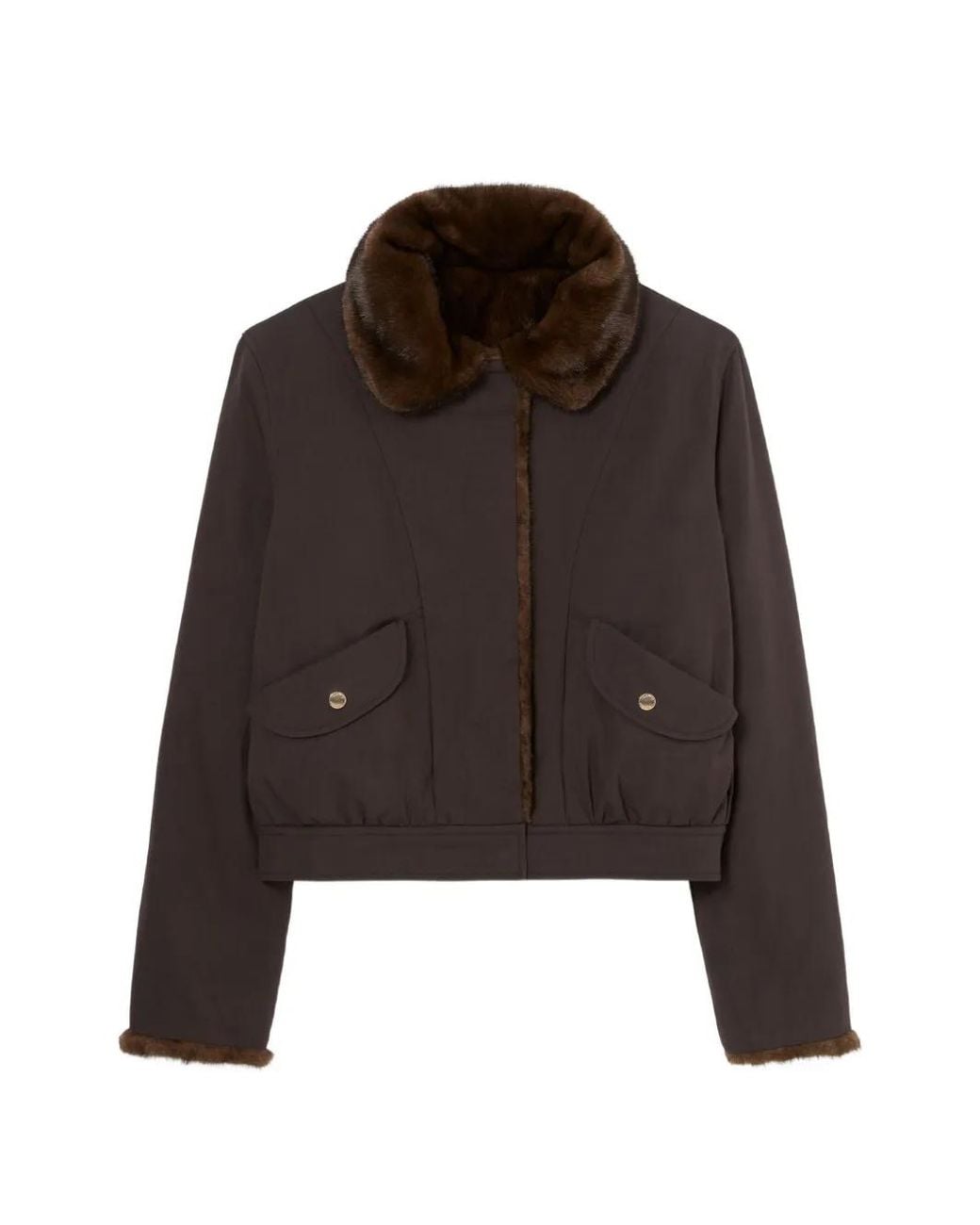 Claudie Pierlot Brown Short Reversible Nylon Parka