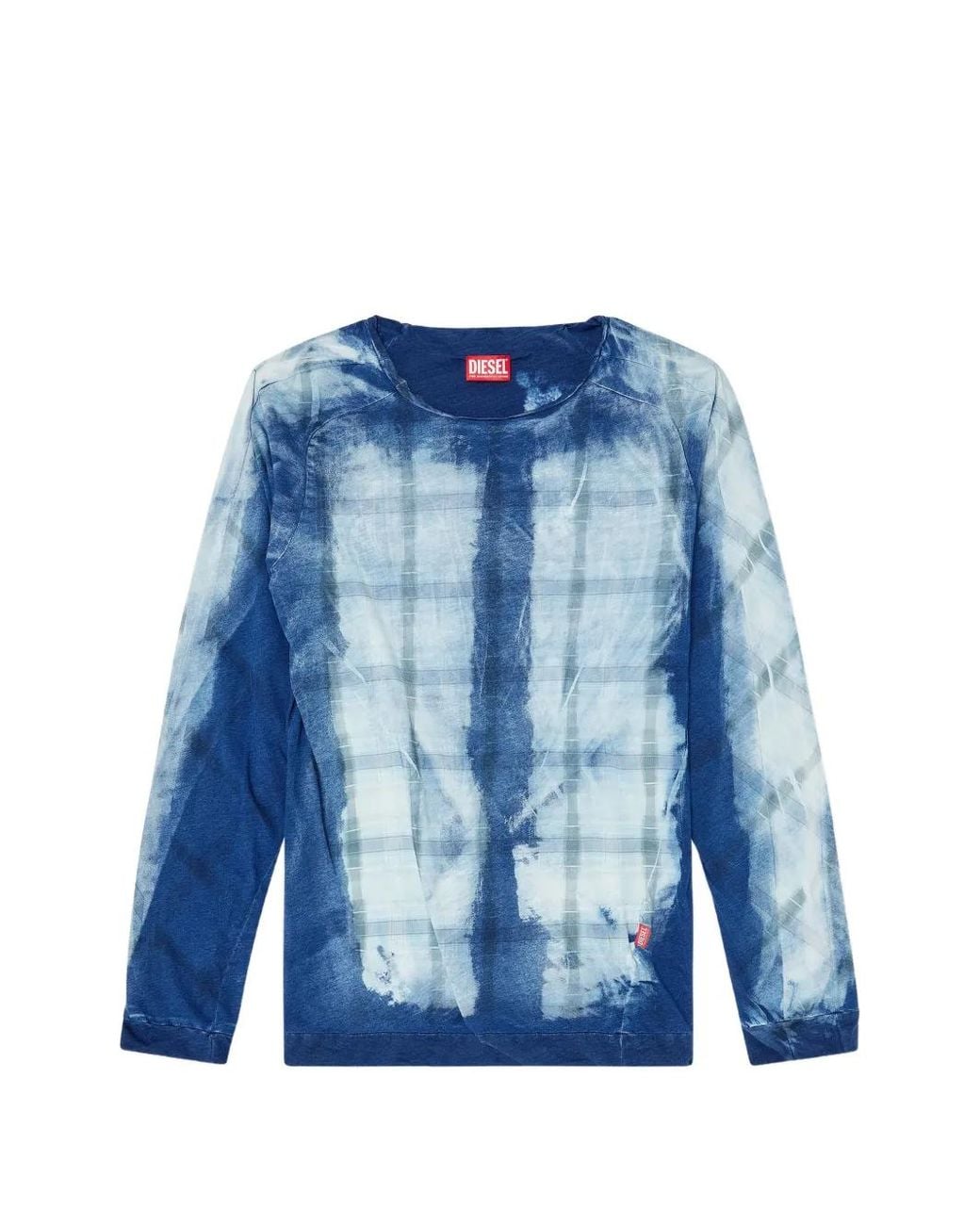 DIESEL Blue T-Shirt T-Anton À Carreaux for men