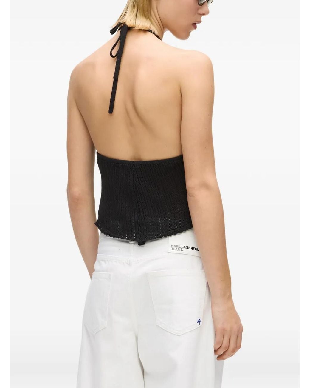 Karl Lagerfeld Black Sleeveless Top