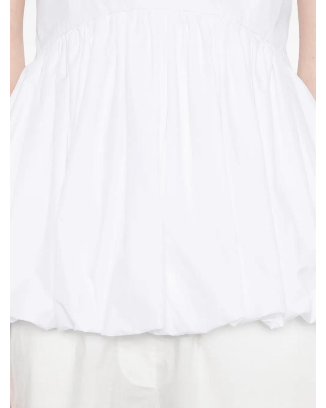 Rohe White Voluminous Peplum Top