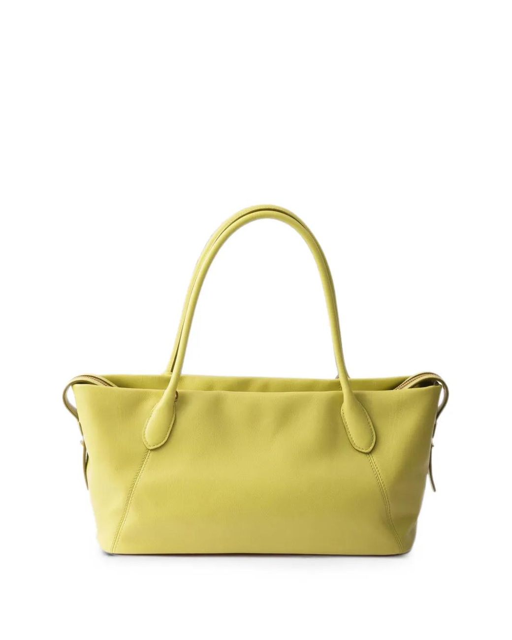 Prada Yellow Grand Sac À Main Ouvert En Cuir