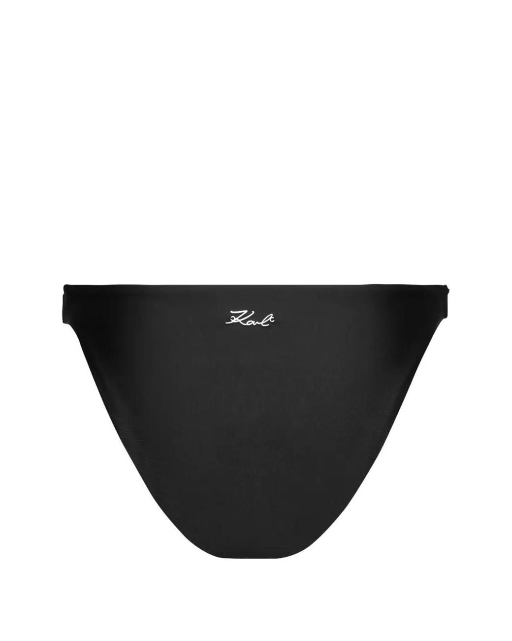 Karl Lagerfeld Black Signature Studded Bikini Bottoms