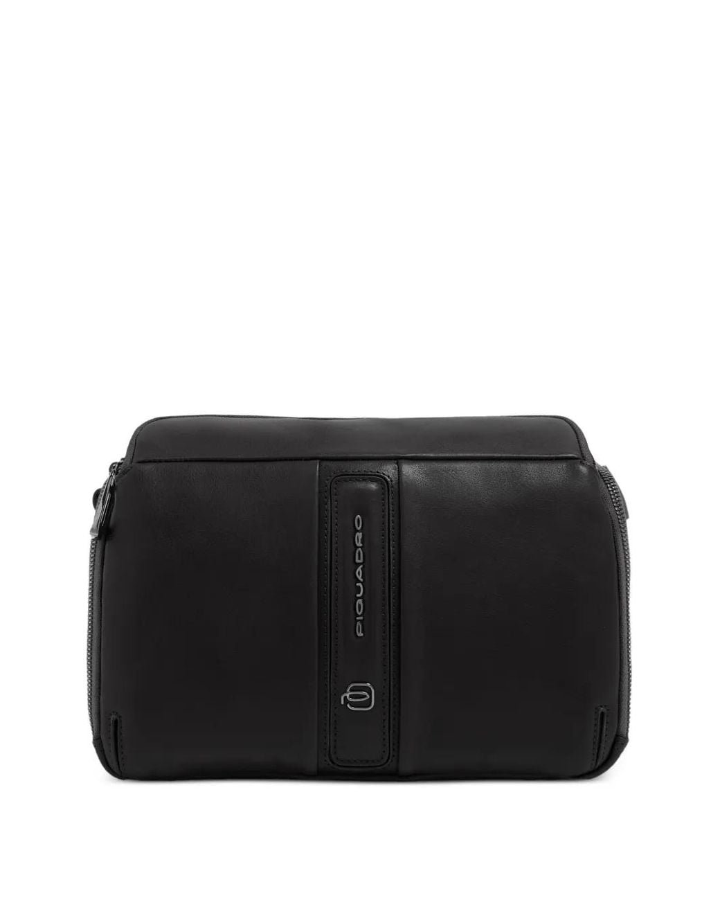 Piquadro Black Logo-Plaque Rfid-Shielded Ipad Mini Messenger Bag for men